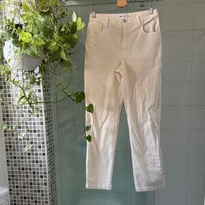 TNA Carpenter Cream Straight-Leg Pants